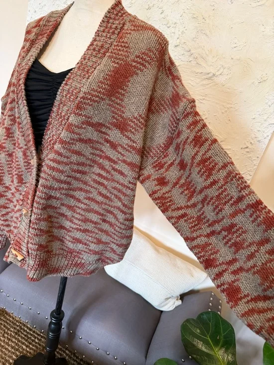 Rosa Pomar 100% Portuguese Wool Natural Horn Buttons Cardigan Casaco 02 Sz M - Picture 7 of 12